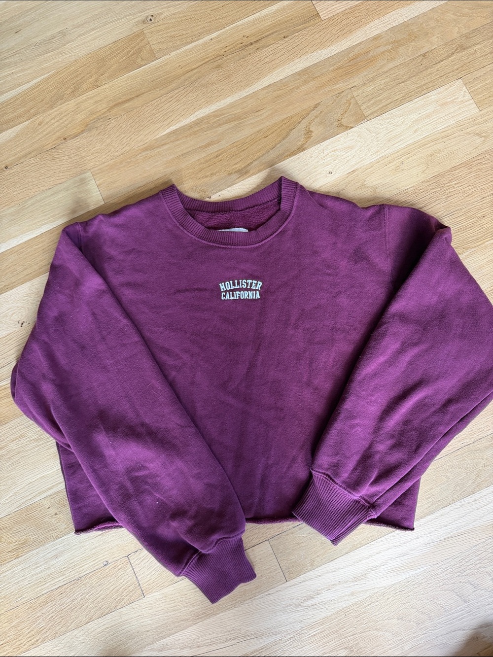 Hollister Plum Crewneck Sweatshirt with Small Chest Logo